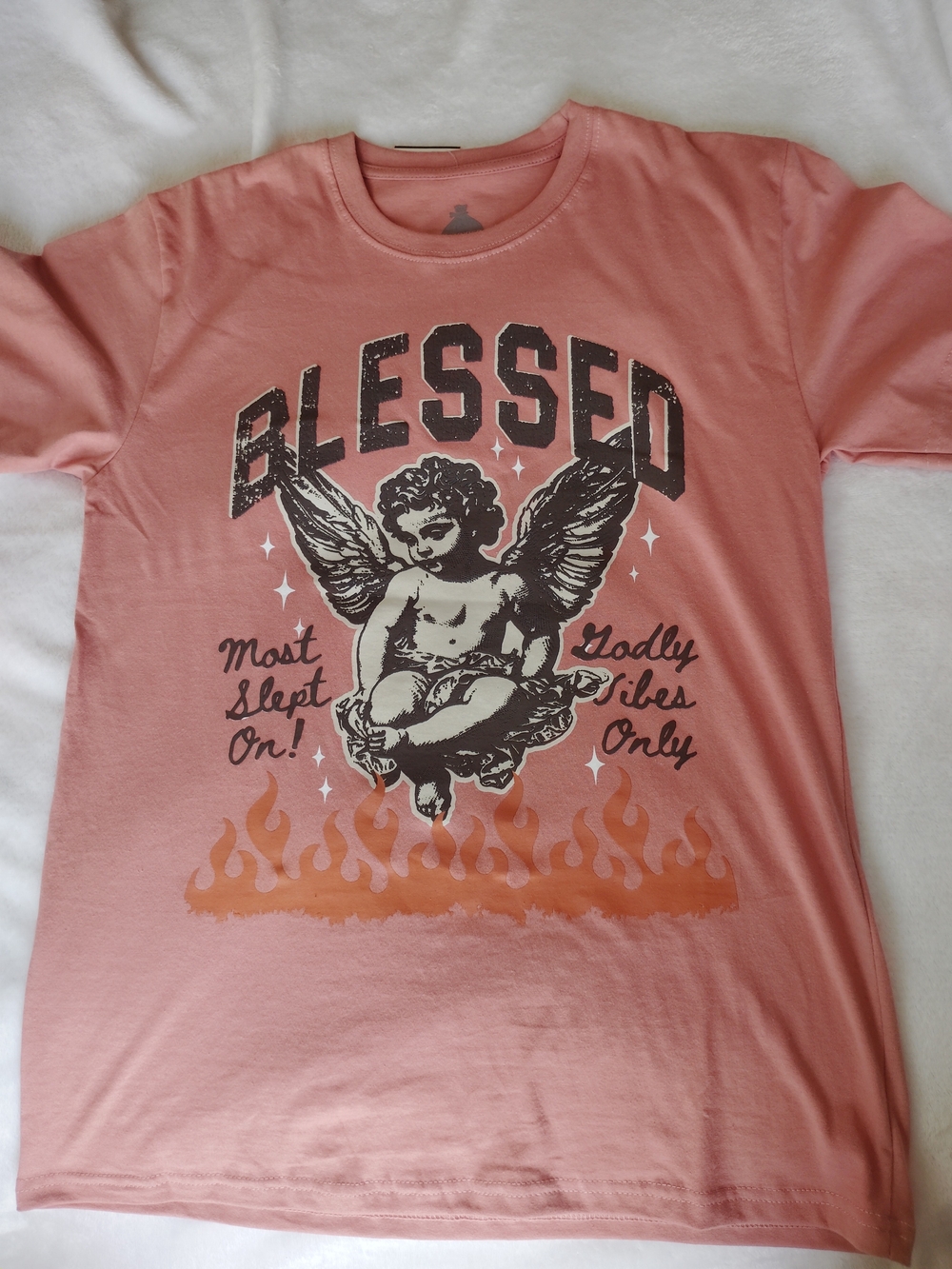 Launder Men's "Blessed" Graphic Print Crew Neck Short Sleeve T-Shirt Size M